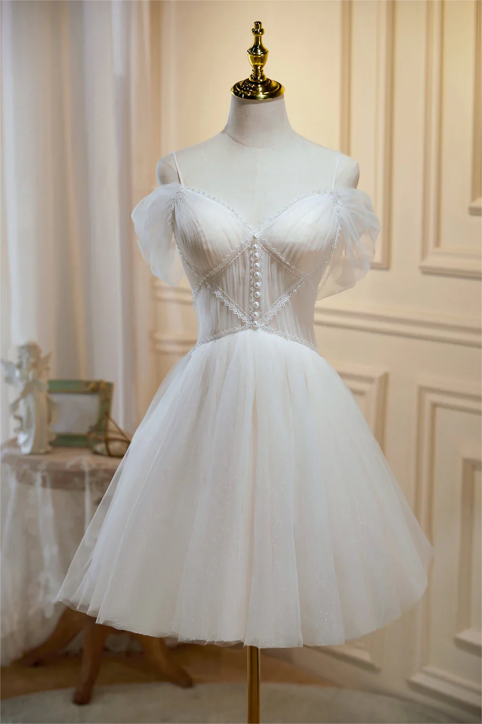 homecoming dresses under $35 A Line Spaghetti Straps Light Purple Short Homecoming Dress with Appliques
