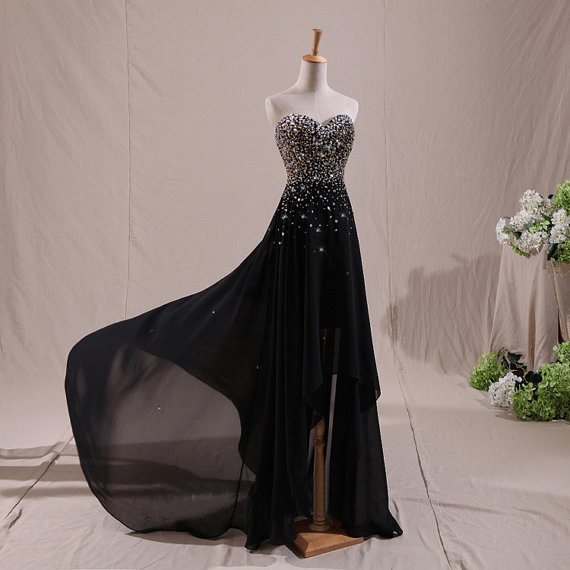 Black Bridesmaid Dresses, Sweetheart Bridesmaid Dresses, Beading Bridesmaid Dresses ,long Prom Dresses, A-line Prom Gowns ,party Dresses, Evening