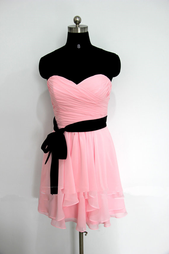 pink dress black belt