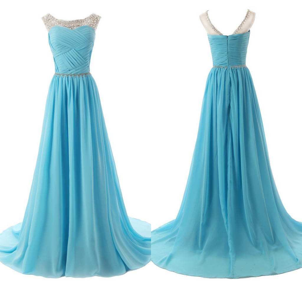 The Chiffon Charming Prom Dresses, Floor-length Evening Dresses ,prom Dresses, A-line Real Made Prom Dresses