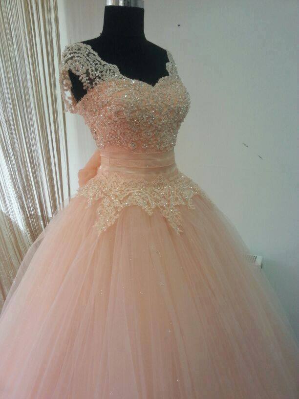 Real Made Beading And Appliques Princess Quinceanera Dresses, Lace-up Tulle Dresses ,quinceanera Dresses, Prom Dresses, The Charming Prom Dress