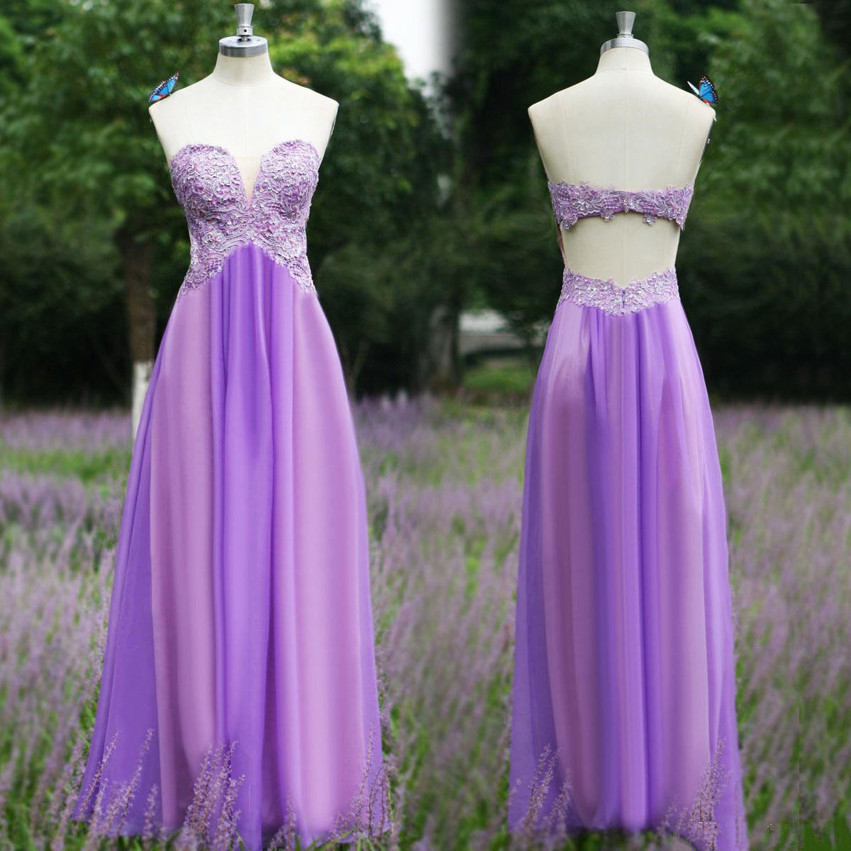 Charming Lavender Long Sweetheart Chiffon Prom Gonw ,2016 Prom Dresses ,2016 Evening Gown, Formal Dresses