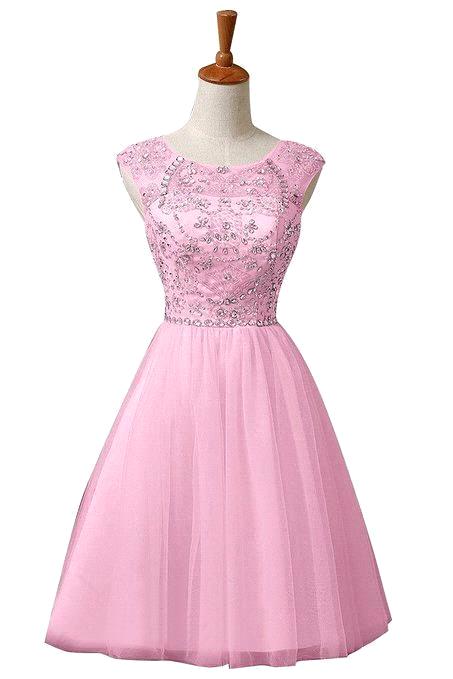 Real Photos 2016 Cap Sleeve Beaded Rhinestone Homecoming Dresses, 8th Grade Graduation Dresses, Blue Pink Coral Short Prom Dresses