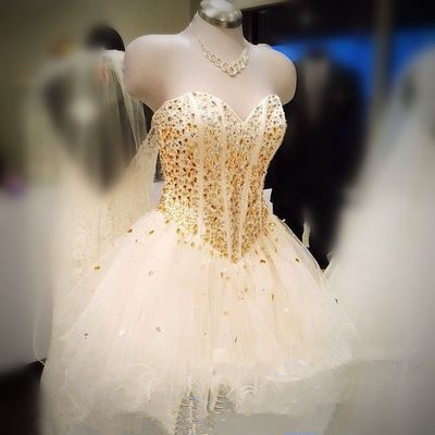 White Homecoming Dress, Short Prom Gown, Tulle Homecoming Gowns, Princess Party Dress, Prom Dresses, With Gold Beading Homecoming Dress For Teens