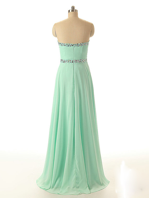 Custom Made Mint Green Prom Dress, Long Prom Dresses, Bling Prom Dress ...