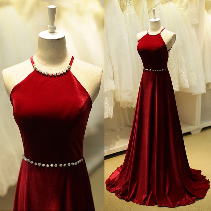 Charming High Quality Dark Red Halter Neckline Cross Back Prom Dresses ,long Prom Dresses ,2016 Evening Gowns