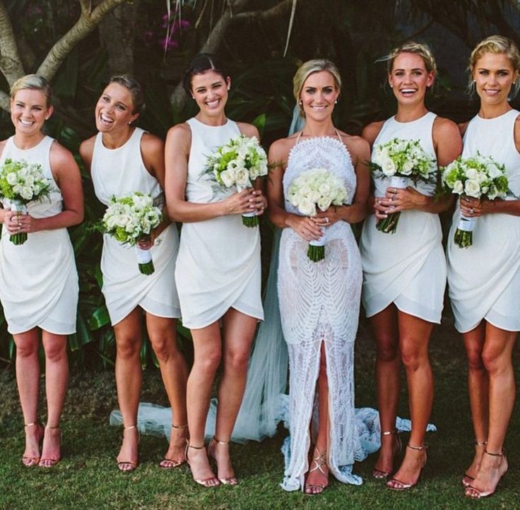 White Bridesmaid Dresses Short Bridesmaid Gown Summer Bridesmaid