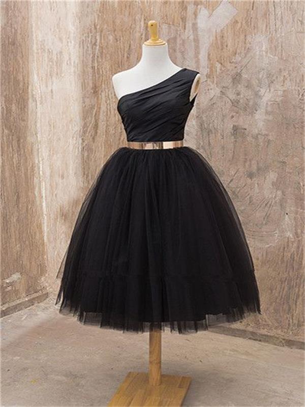 Short Homecoming Dress,charming Ball Gown Prom Dress,one Shoulder Homecoming Dress,black Homecoming Dress,homecoming Dresses,cocktail