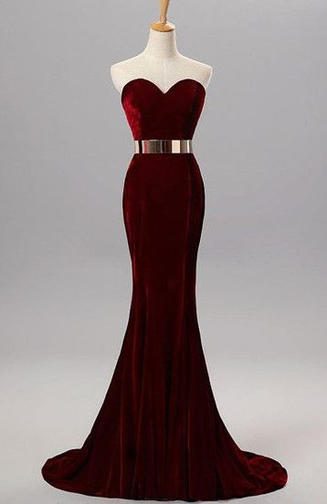 Sweetheart Simple Prom Dresses,long Mermaid Burgundy Prom Gowns,elegant Party Prom Dresses,modest Evening Dresses