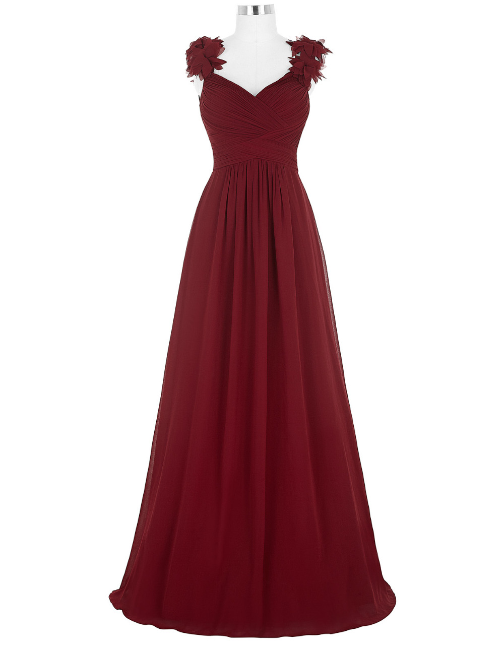 Long Evening Dress ,sexy V Neck Ruched Padded Formal Wedding Party Dress, Burgundy Evening Gowns