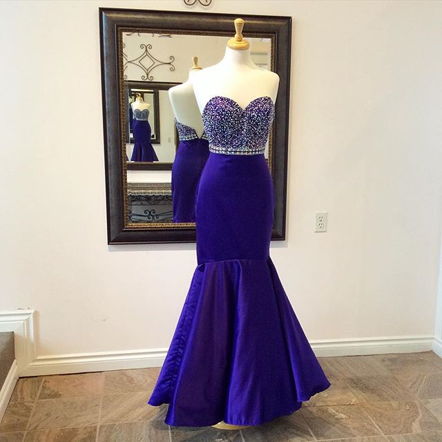 Evening Dresses, Prom Dresses,royal Blue Long Prom Dresses,mermaid Prom Gowns,sweetheart Party Prom Dresses For Teens