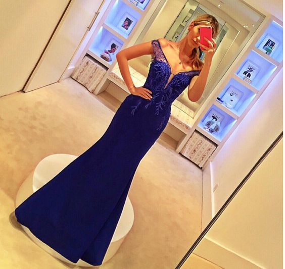 Evening Dresses, Prom Dresses,lace Prom Gown,royal Blue Prom Dresses,off The Shoulder Evening Gowns,mermaid Formal Dresses,royal Blue Prom