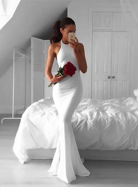 white evening gown