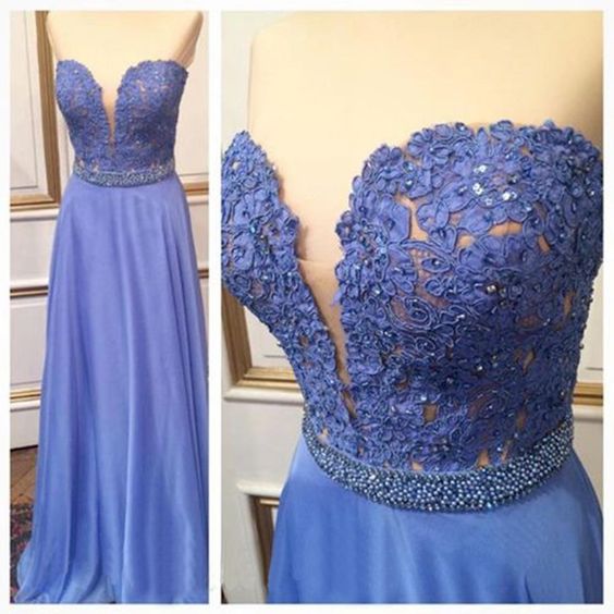 Evening Dresses, Prom Dresses,party Dresses,prom Dresses,lace Prom Dresses,blue Prom Dress,modest Prom Gown,a Line Prom Gown,evening