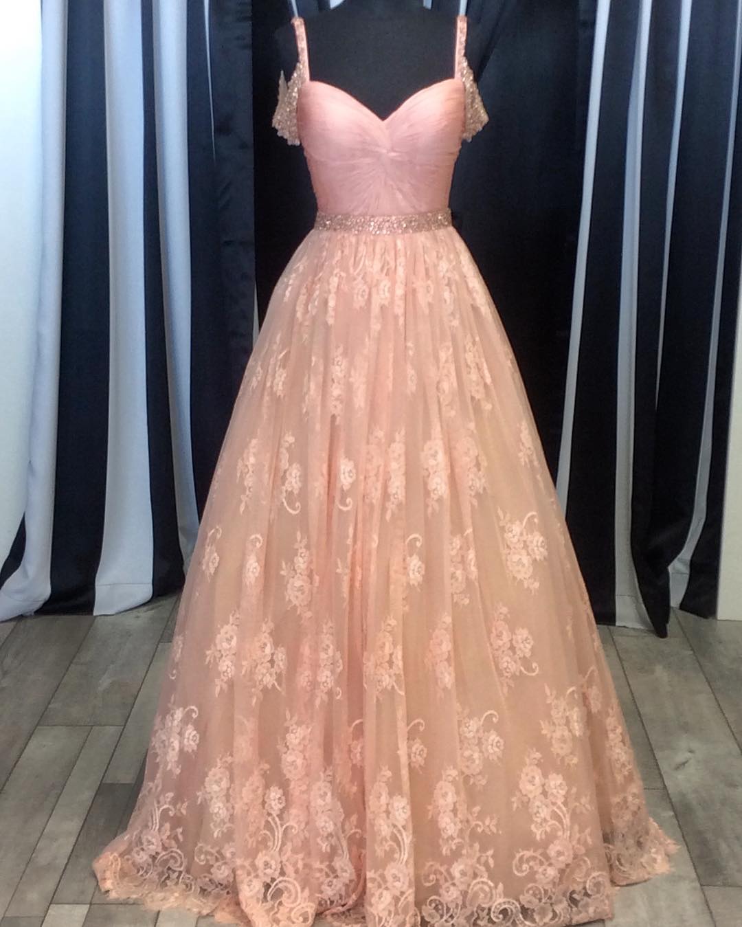 Evening Dresses, Prom Dresses,party Dresses, Prom Dress,modest Prom Dress,blush Pink Lace Ball Gowns Prom Dress 2017 Women's