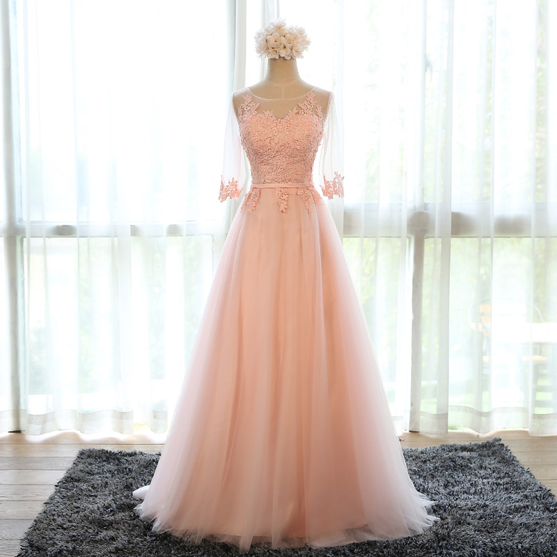 thumbnail image 2 of Women's Chiffon Long Bridesmaid Dress – Full-Length Ball Gown, Floral, Sizes 2-16 2 of 6