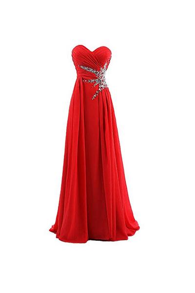 Evening Dresses, Prom Dresses,party Dresses,beautiful A-line Sweetheart Beading Chiffon Prom Dress Evening Gown