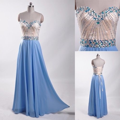 Evening Dresses, Prom Dresses,party Dresses,prom Dress, Prom Dresses, Prom Dresses,classic Blue Beaded Prom Dress, Formal Party Bridesmaid Prom
