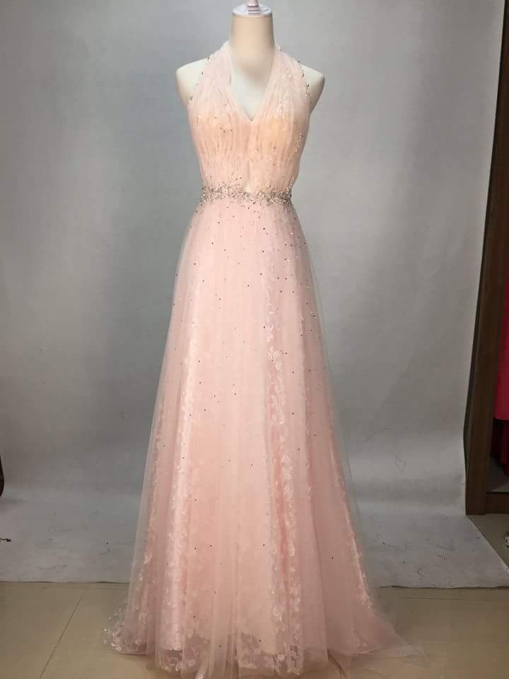 Evening Dresses, Prom Dresses,party Dresses,prom Dress, Prom Dresses, Prom Dresses,prom Dresses,sexy Pink Halte Neck Sleeveless Beaded Chiffon
