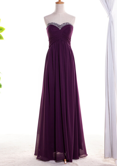 Evening Dresses, Prom Dresses,party Dresses,prom Dress, Prom Dresses, Prom Dresses,prom Dresses,pretty Simple Purple Long Chiffon Beaded