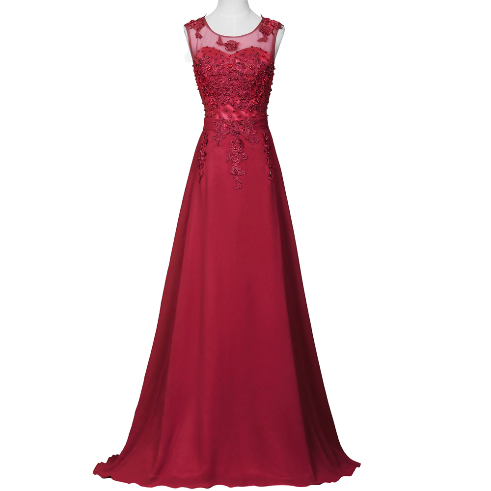 Red Lace Appliqués And Beaded Embellished Sweetheart Illusion Floor Length A-line Formal Dress, Prom Dress