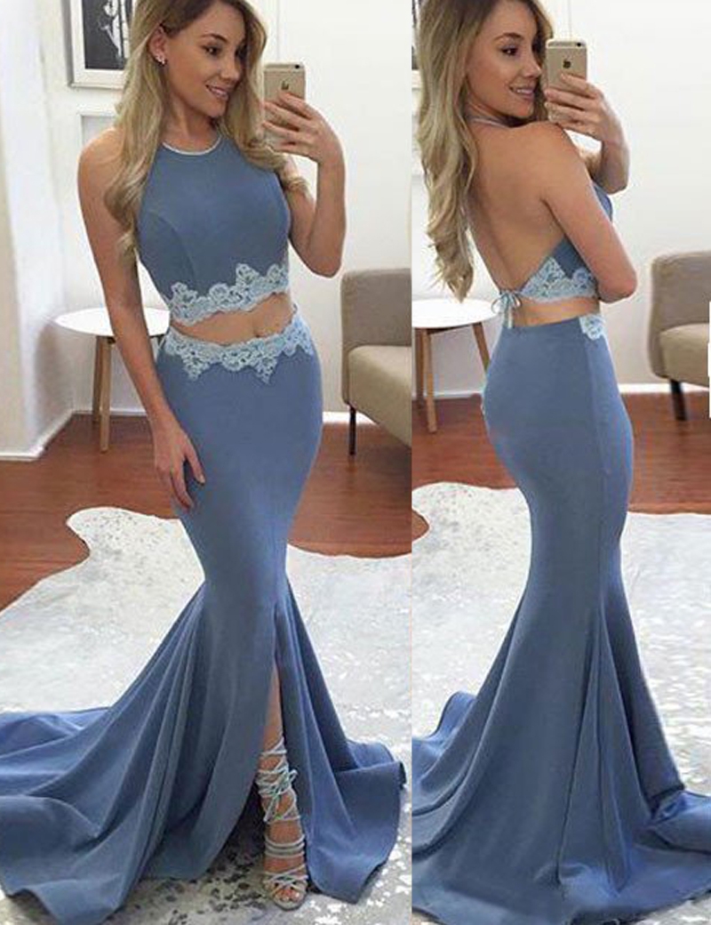 Halter Tight Two Piece Dresses Homecoming Short Two Piece Set Beaded Halter Prom  Dress