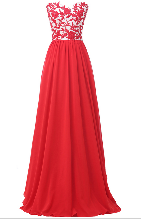 Prom Dresses,Evening Dress,Party Dresses,Red Evening Dresses 2025 Flowers Appliques Chiffon Long Party Dress Elegant Robe de Soiree Formal