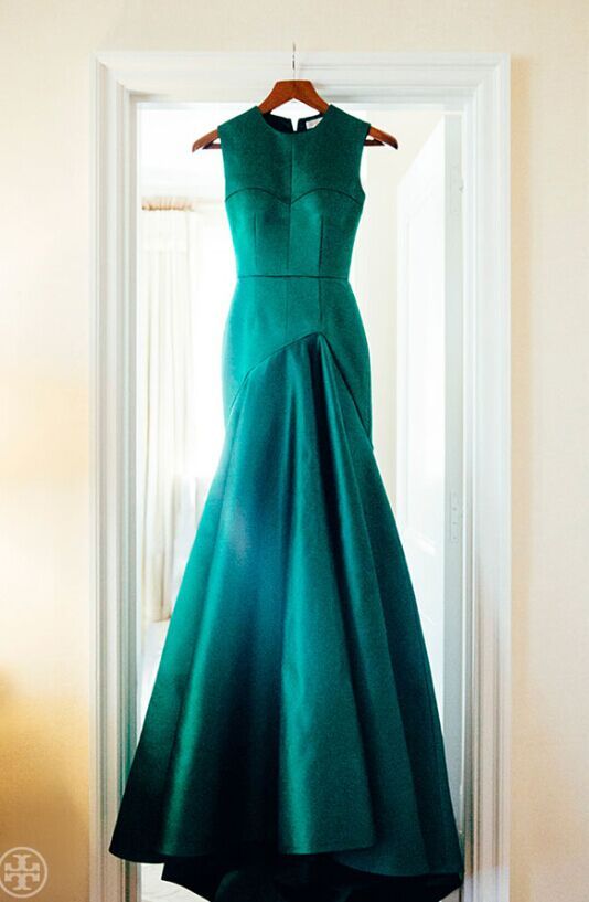 Prom Dress,long Prom Dresses,satin Prom Dress,green Prom Dresses, Elegant Evening Dresses,ankle Length Prom Dresses