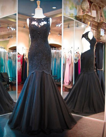 Long Prom Dress, Mermaid Prom Dress, Black Prom Dress, Tulle Prom Dress, Lace Prom Dress, Backless Prom Dress, Evening Dress, Party Dress