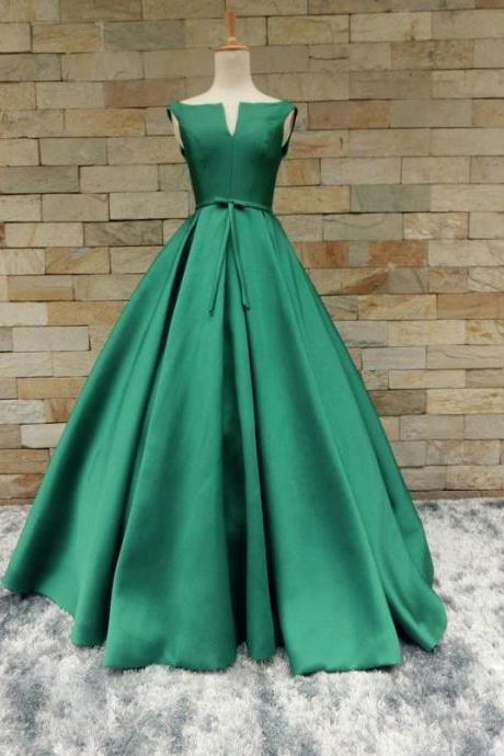 Green Evening Dress,satin Prom Dress,ball Gowns Prom Dress,prom Dress