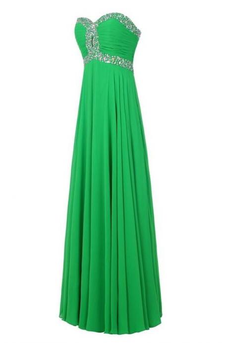 Green Long Chiffon Evening Dresses Mae Da Noiva Couture Evening Gown