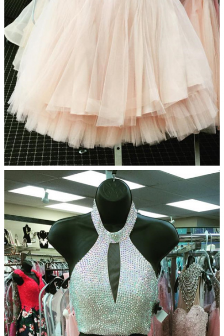 Halter Prom Dress,short Prom Gowns Two Piece Prom Dress Short,two Piece Homecoming Dresses