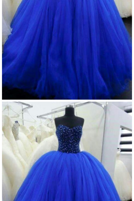 Tulle Sweetheart Beadings Ball Gown Floor-length Quinceanera Dress