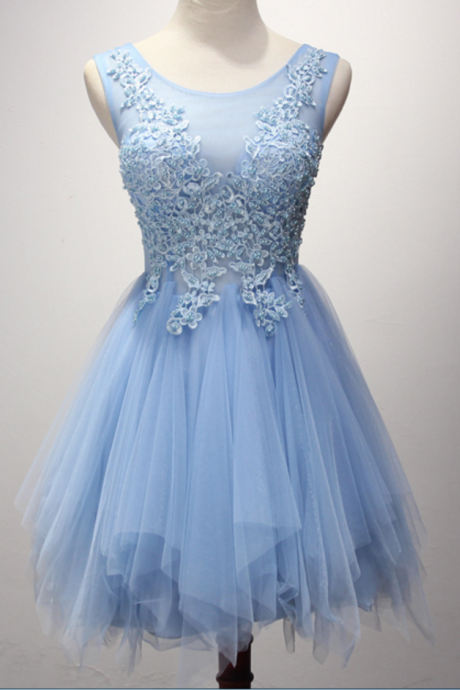 Homecoming Dresses ,lace Homecoming Dresses, Featuring Strapless Scoop Neck Lace Appliqué Bodice
