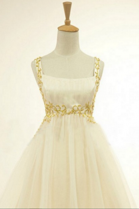 Ivory Homecoming Dresses Zipper-up Sleeveless Tulle Above Knee Square Neckline Empire