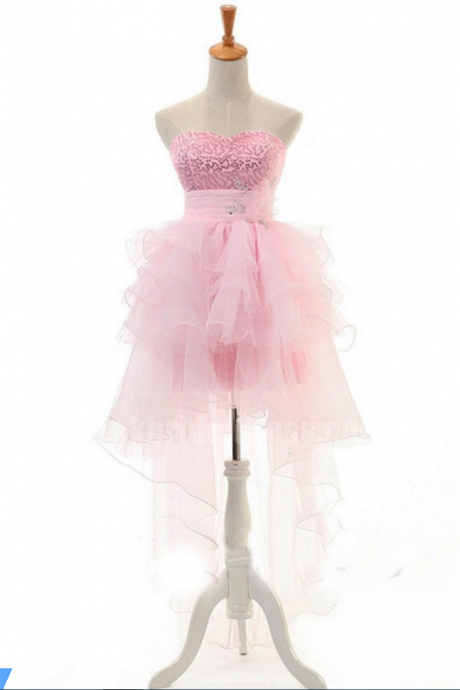 Pink Homecoming Dresses Hollow Sleeveless Tulle Above-knee Sweetheart Neckline Empire