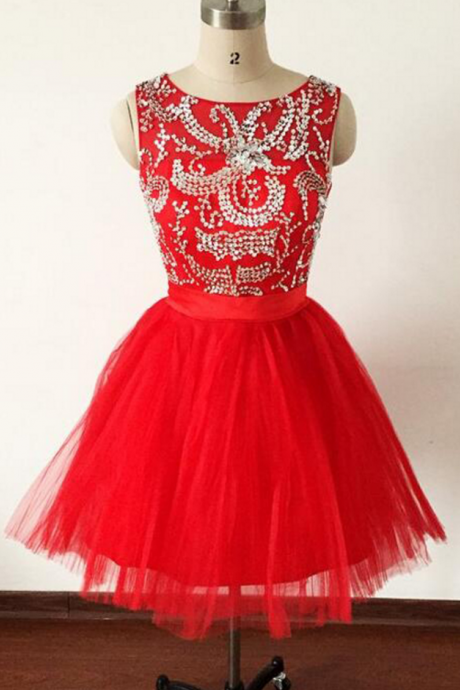 Red Homecoming Dresses,tulle Homecoming Dresses,short Graduation Dresses,open Back Homecoming Dresses