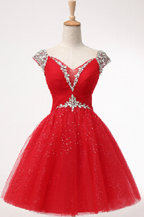 Lovely Short Ball Gown Sweetheart Prom Dress With Beadings, Ball Gown Prom Dresses, Homecoming Dresses, Lovely Dresses