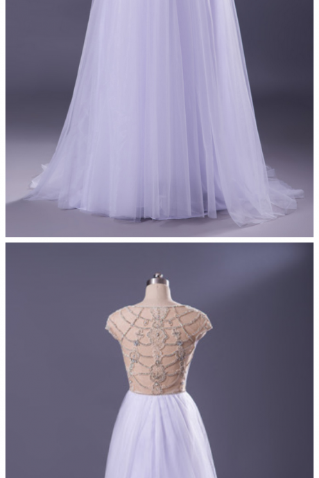 V Neck A Line Tulle Overlay Long Bridal Gown, Women Formal Dress Custom Made