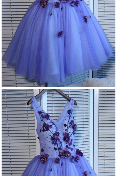 A-line Homecoming Dress, V-neck Short/mini Prom Dress ,juniors Homecoming Dresses