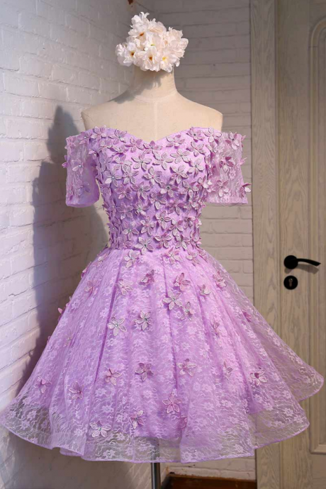 Homecoming Dresses 2017,purple Homecoming Dress, Short Homecoming Dress, Lace Homecoming Dress, Homecoming Dress, Homecoming Dress, Half Sleeve