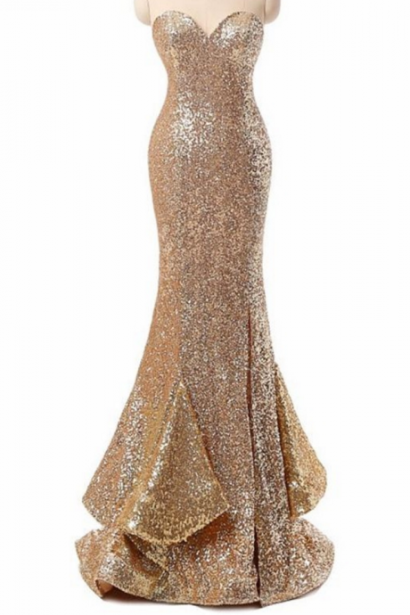 Handmade Prom Dresses,sweetheart Long Sequin Shiny Prom Dress,simple Bridesmaid Dresses,sparkly Evening Dresses