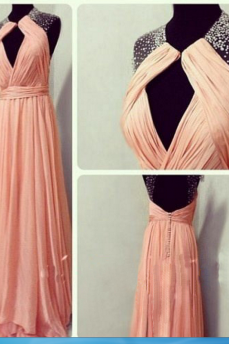 Prom Dresses,evening Dress,party Dresses,prom Dresses,blush Pink Evening Gowns,sexy Formal Dresses,chiffon Prom Dresses, Fashion Evening