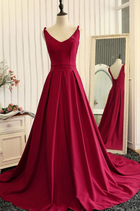 Elegant Prom Dresses,a-line Prom Dresses,backless Prom Dresses,wine Red Prom Dresses,bandage Prom Dresses,long Evening Dresses,party Dresses