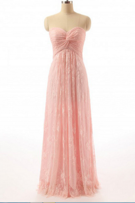 Pink A-line Prom Dress,lace Prom Dress,sweetheart Prom Dress, Charming Prom Dress