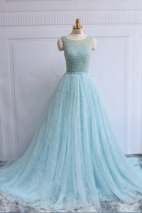 Tulle And Beaded Lace Prom Dresses Wedding Party Dresses Formal Gowns