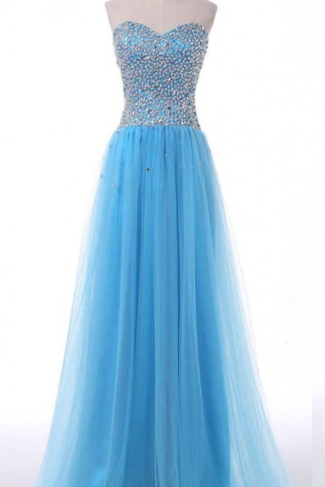 Sweetheart Prom Dresses,formal Dresses ,sky Blue Party Dress