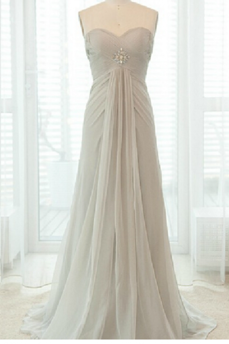 Silver Sweetheart Evening Dresses Long Elegant Prom Dress Robe De Soiree Formal Gowns