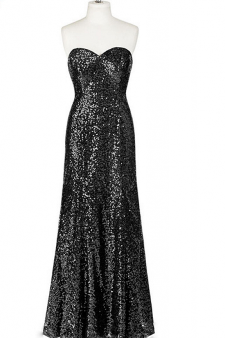 Black Sequins Prom Dresses,mermaid Dresses,evening Dress