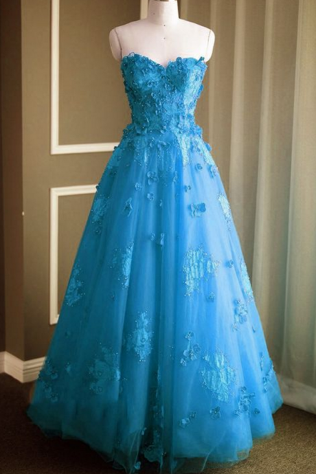 Ice Blue Prom Dress,sweetheart Prom Dress,tulle Evening Gowns,long Bridesmaid Dress,prom Dresses